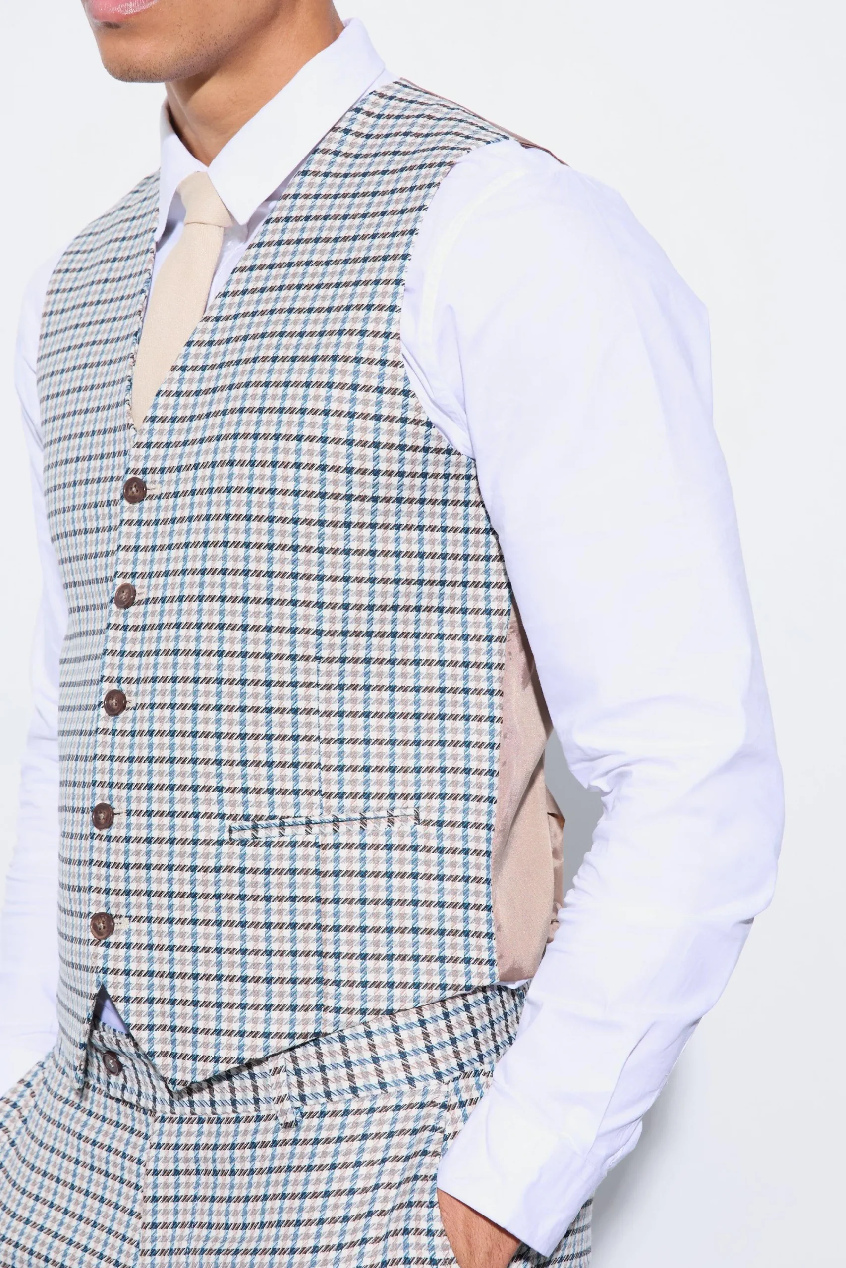 boohooMAN Skinny Checked Waistcoat | UK| Suits & Tailoring