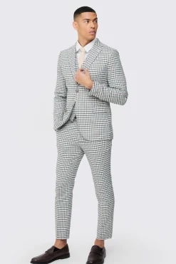 boohooMAN Skinny Cropped Check Suit | UK| Suits & Tailoring