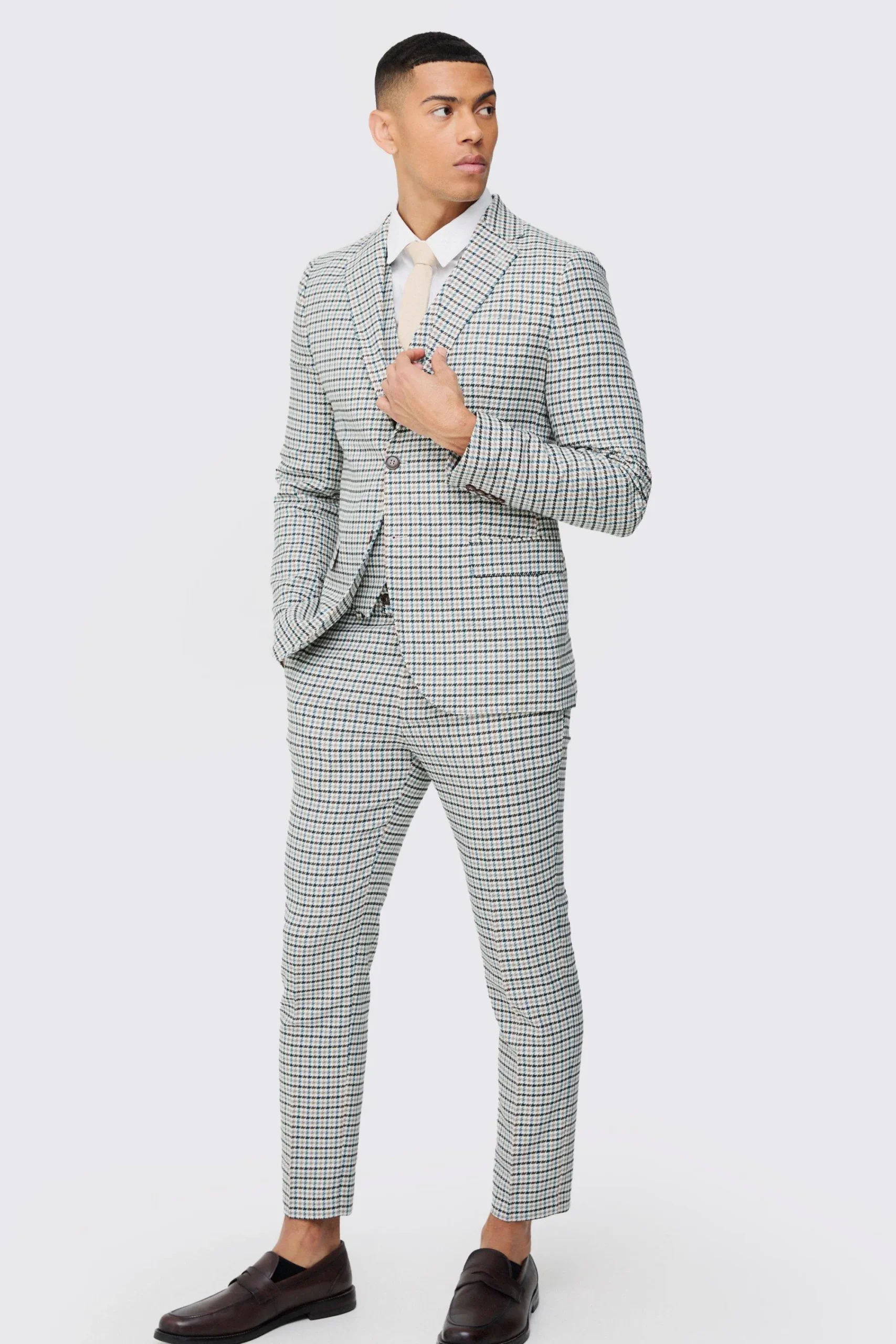 boohooMAN Skinny Cropped Check Suit | UK| Suits & Tailoring