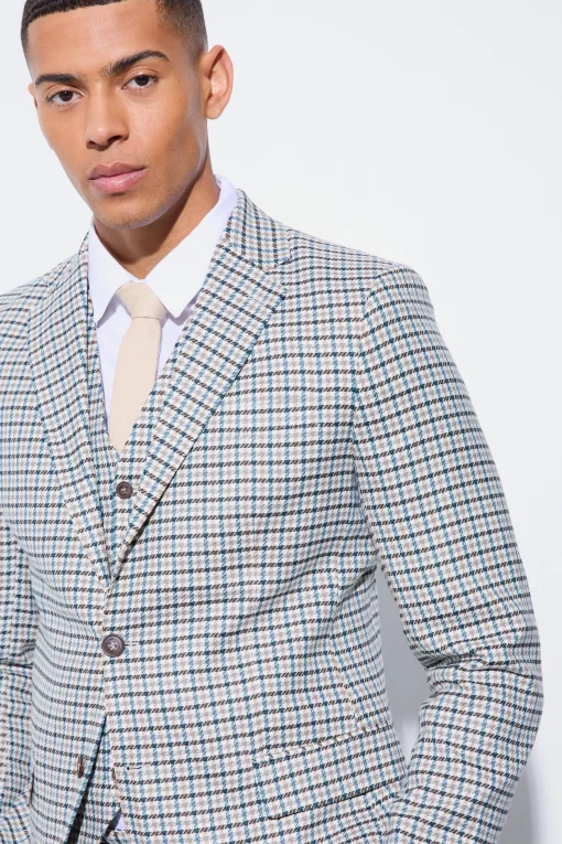boohooMAN Skinny Cropped Check Suit | UK| Suits & Tailoring