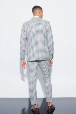 boohooMAN Skinny Cropped Checked Suit Trousers | UK| Suits & Tailoring|Trousers