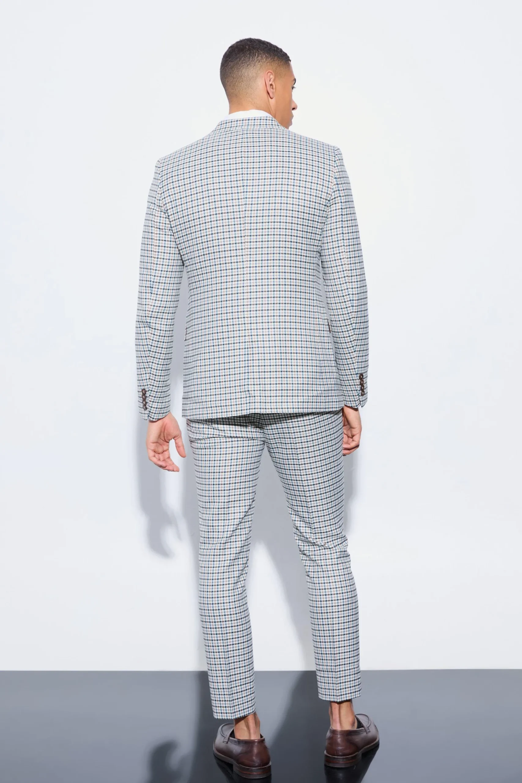 boohooMAN Skinny Cropped Checked Suit Trousers | UK| Suits & Tailoring|Trousers