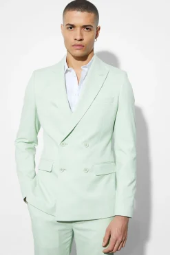 boohooMAN Skinny Double Breasted Linen Suit Jacket | UK| Suits & Tailoring