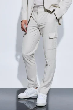 boohooMAN Skinny Fit Cargo Suit Trousers | UK| Suits & Tailoring