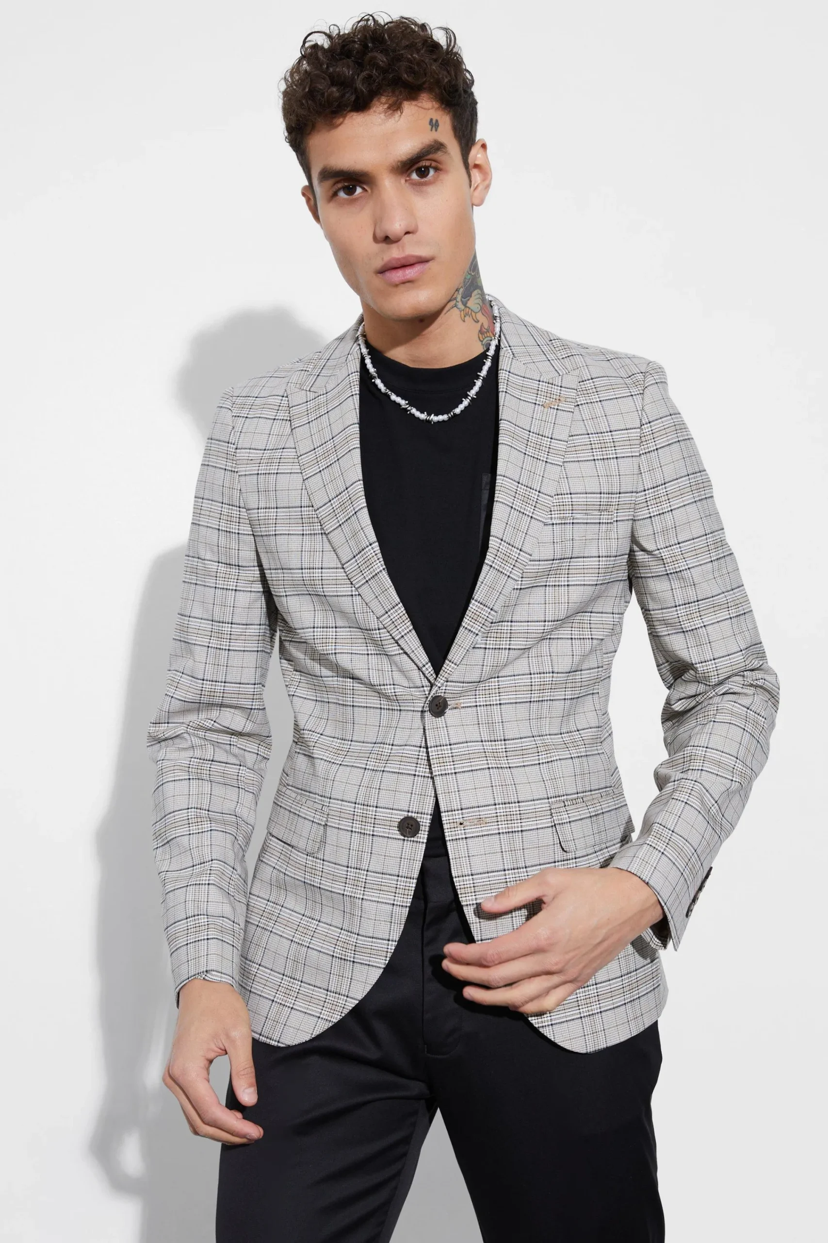 boohooMAN Skinny Fit Check Suit Jacket | UK| Suits & Tailoring