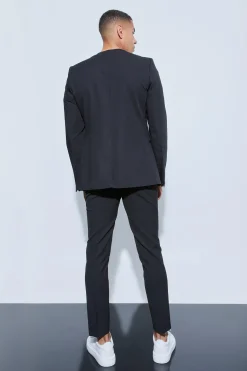 boohooMAN Skinny Fit Collarless Single Breasted Blazer | UK| Suits & Tailoring