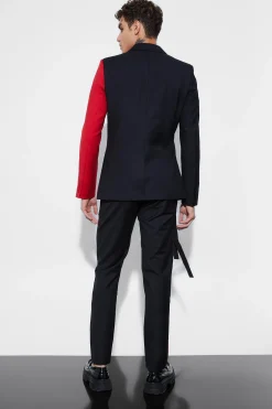 boohooMAN Skinny Fit Colour Block Panel Suit Trouser | UK| Suits & Tailoring