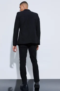 boohooMAN Skinny Fit Double Breasted Corduroy Blazer | UK| Suits & Tailoring