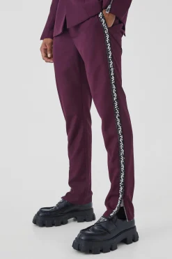boohooMAN Skinny Fit Embellished Trouser | UK| Suits & Tailoring