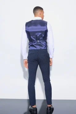 boohooMAN Skinny Fit Pinstripe Double Breasted Suit | UK| Suits & Tailoring