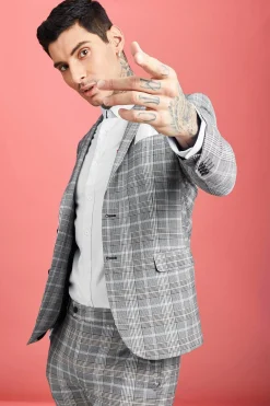 boohooMAN Skinny Fit Prince Of Wales Check Suit Jacket | UK| Suits & Tailoring