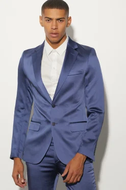 boohooMAN Skinny Fit Satin Suit Jacket | UK| Suits & Tailoring