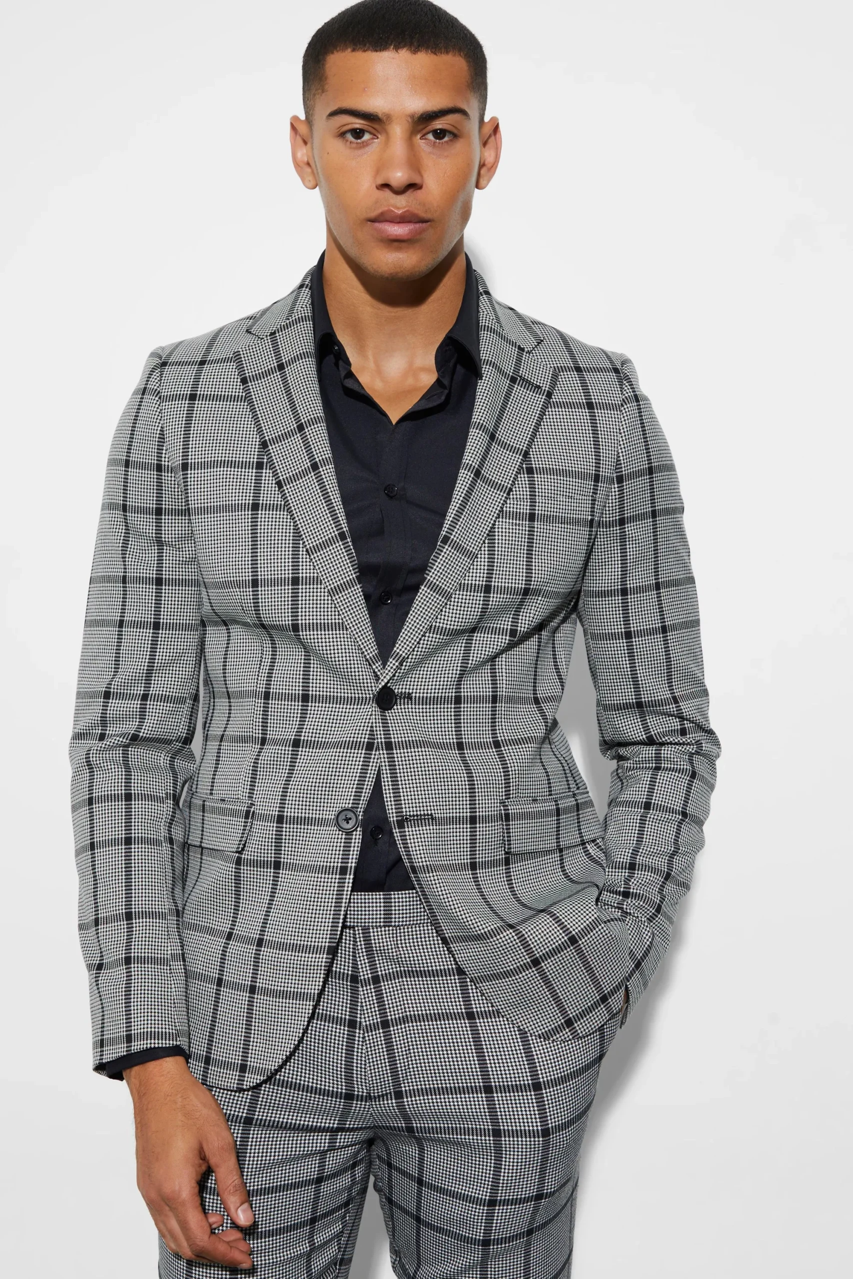 boohooMAN Skinny Fit Single Breasted Check Suit Jacket | UK| Suits & Tailoring