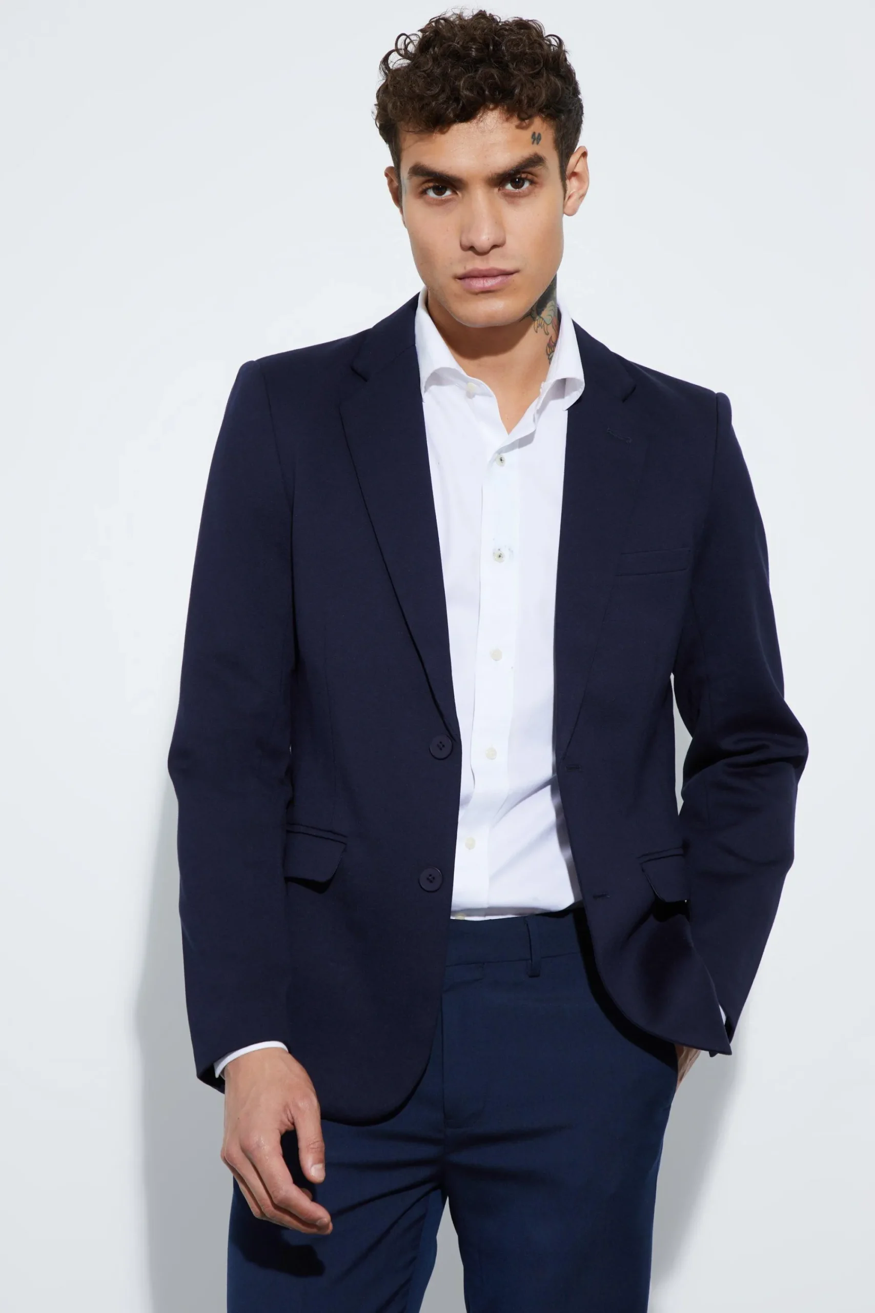 boohooMAN Skinny Fit Single Breasted Jersey Blazer | UK| Suits & Tailoring