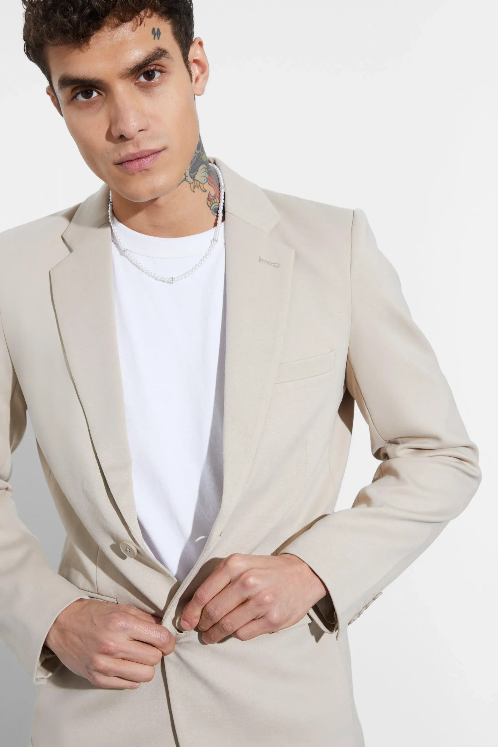 boohooMAN Skinny Fit Single Breasted Jersey Blazer | UK| Suits & Tailoring