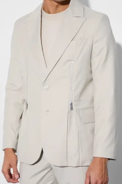 boohooMAN Skinny Fit Zip Dart Suit Jacket | UK| Suits & Tailoring