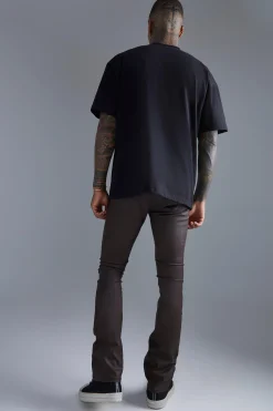 boohooMAN Skinny Flare Coated Jeans | UK| Trousers|Jeans