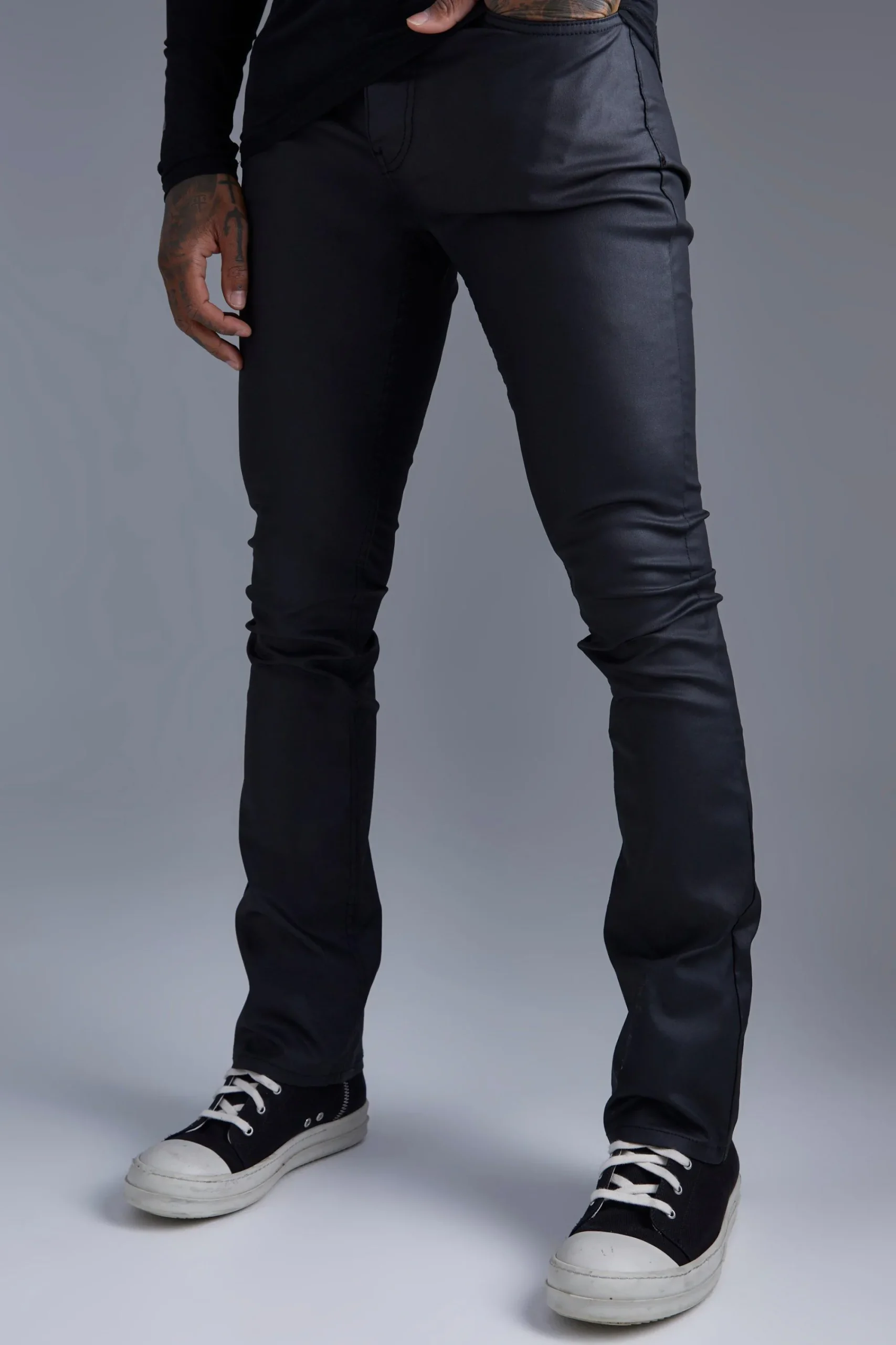 boohooMAN Skinny Flare Coated Jeans | UK| Trousers|Jeans