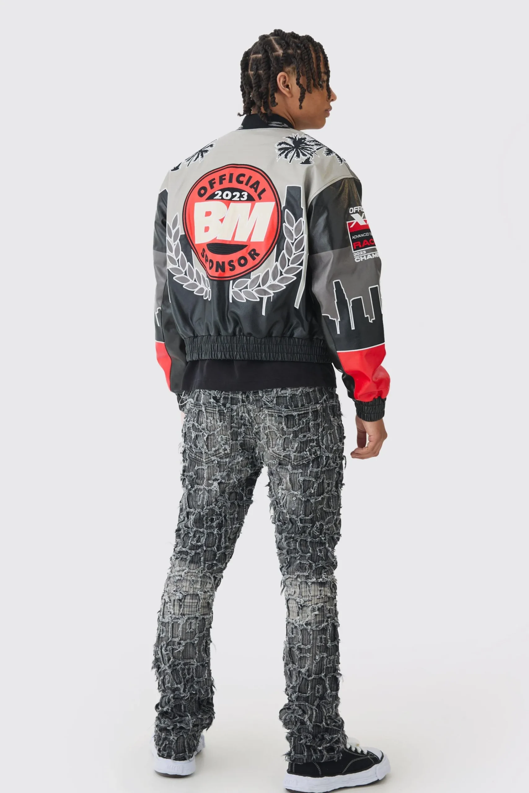 boohooMAN Skinny Flare Extreme Patchwork Jeans | UK| Jeans