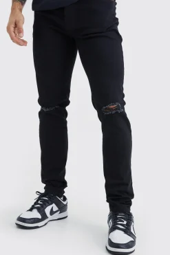 boohooMAN Skinny Jeans With Slash Knee | UK| Jeans