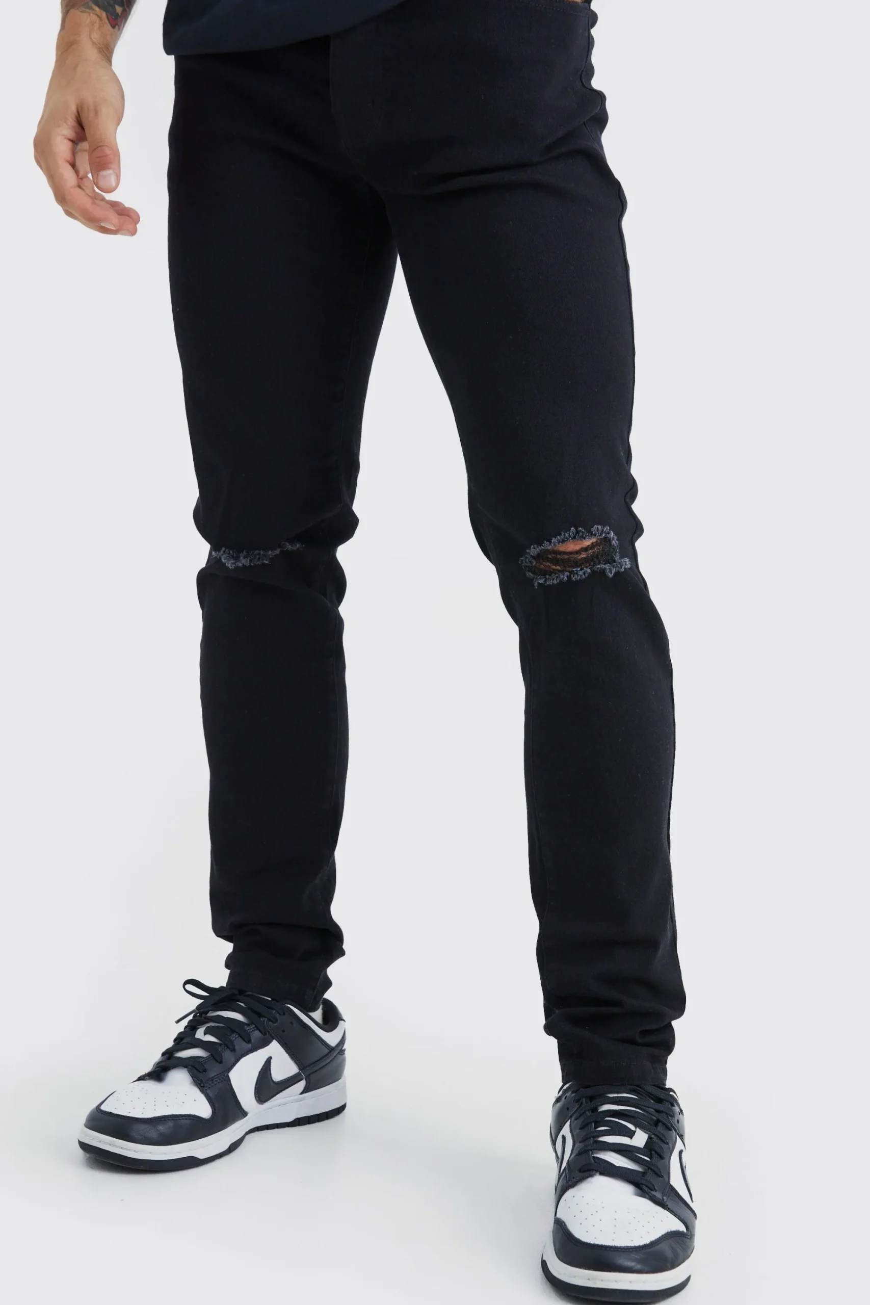 boohooMAN Skinny Jeans With Slash Knee | UK| Jeans