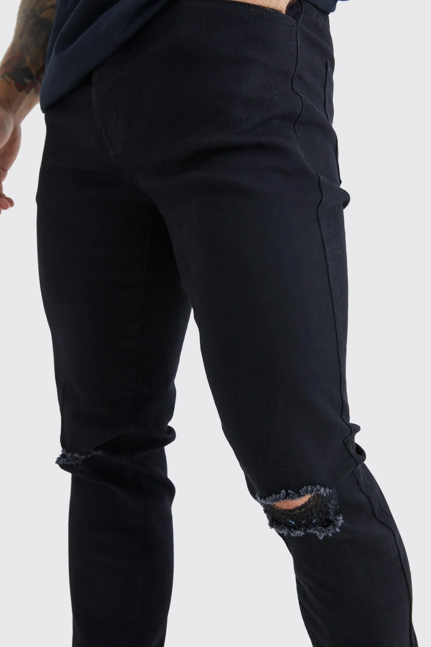 boohooMAN Skinny Jeans With Slash Knee | UK| Jeans
