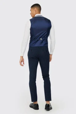boohooMAN Skinny Pinstripe Waistcoat | UK| Suits & Tailoring