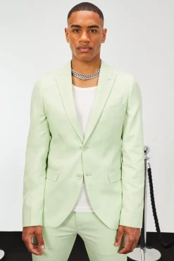 boohooMAN Skinny Single Breasted Linen Suit Jacket | UK| Suits & Tailoring
