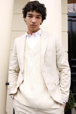 boohooMAN Skinny Single Breasted Linen Suit Jacket | UK| Suits & Tailoring