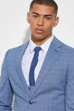 boohooMAN Skinny Single Breasted Micro Check Jacket | UK| Suits & Tailoring