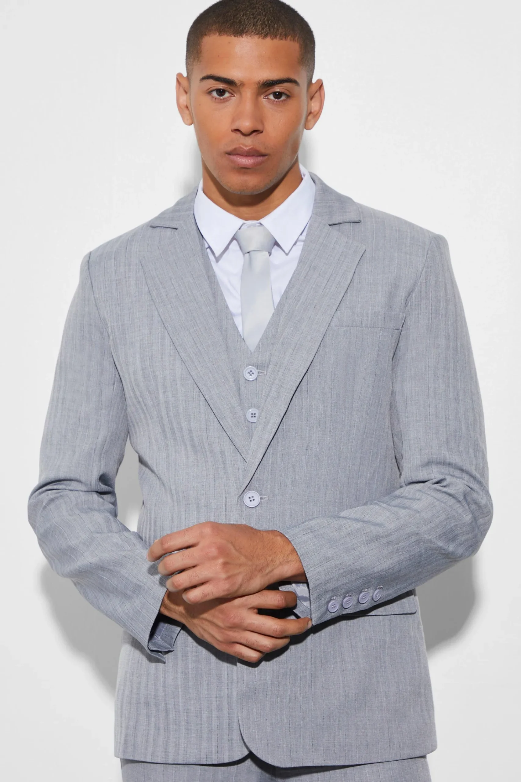 boohooMAN Skinny Single Breasted Textured Suit Jacket | UK| Suits & Tailoring