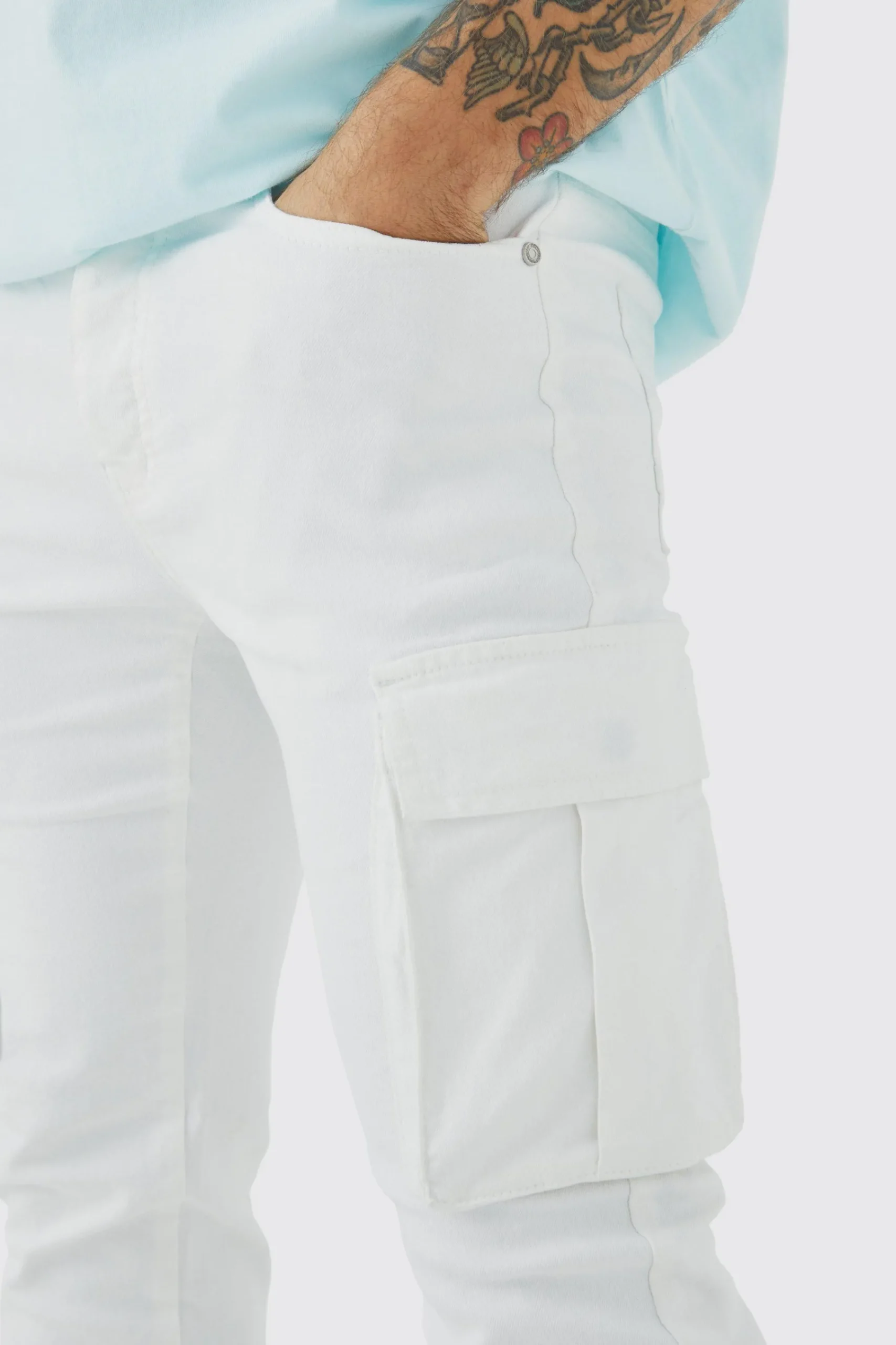 boohooMAN Skinny Stretch Cargo Jean | UK| Jeans