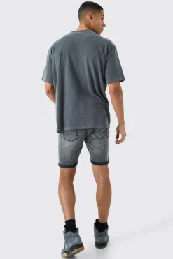 boohooMAN Skinny Stretch Denim Shorts In | UK| Shorts