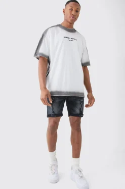 boohooMAN Skinny Stretch Distressed Denim Shorts In | UK| Shorts