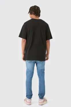 boohooMAN Skinny Stretch Lilac Pu Biker Rip & Repair Jeans | UK| Trousers|Jeans