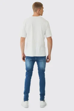 boohooMAN Skinny Stretch Rip & Repair Paint Splatter Jeans | UK| Trousers|Jeans