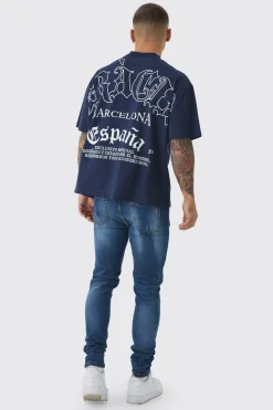 boohooMAN Skinny Stretch Rip & Repair Patchwork Jeans | UK| Trousers|Jeans