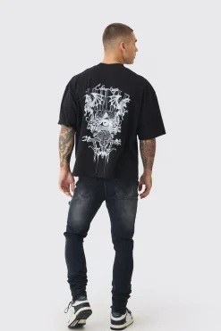 boohooMAN Skinny Stretch Stacked Biker Rip & Repair Jeans | UK| Trousers|Jeans