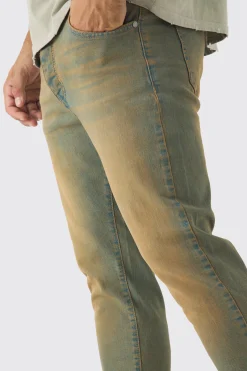 boohooMAN Skinny Stretch Washed Tinted Jeans | UK| Trousers|Jeans