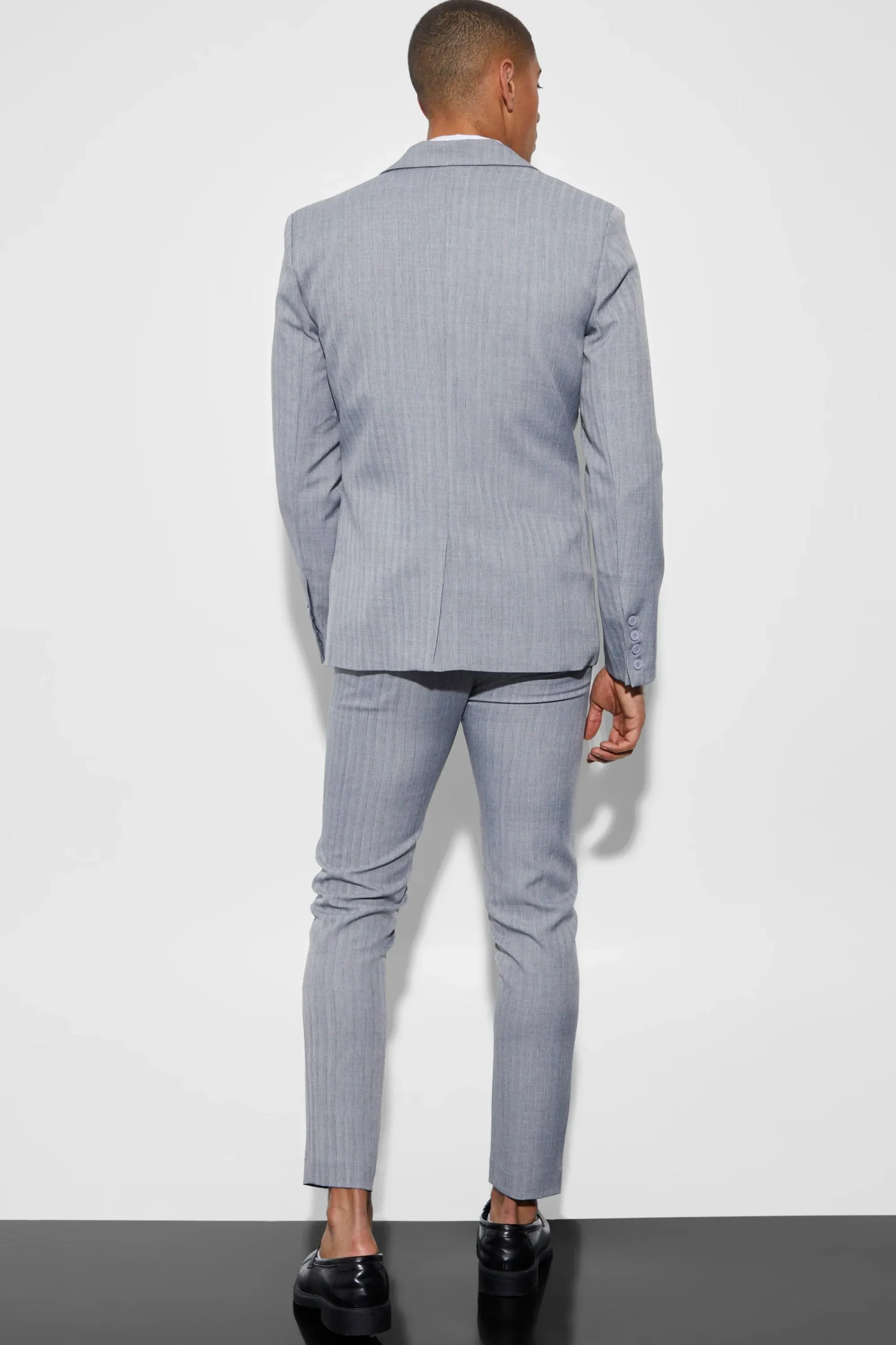 boohooMAN Skinny Textured Three Piece Suit | UK| Suits & Tailoring