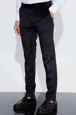 boohooMAN Skinny Velvet Suit Trousers | UK| Suits & Tailoring