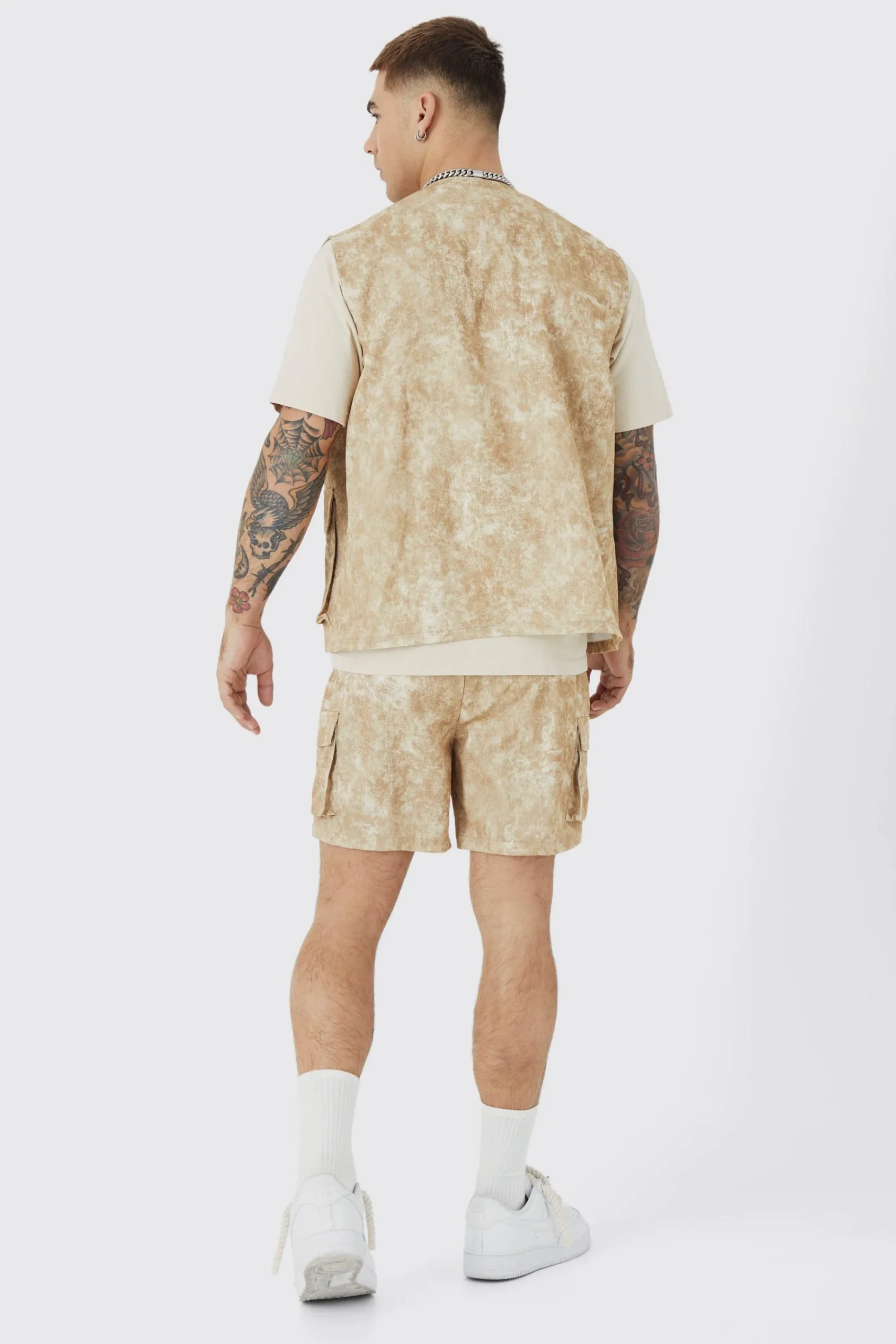 boohooMAN Sleeveless Cargo Utility Vest Set | UK| Sets & Co-Ords