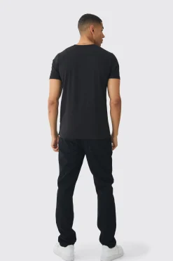 Slim Abstact Rose Print T-Shirt | UK^boohooMAN Online