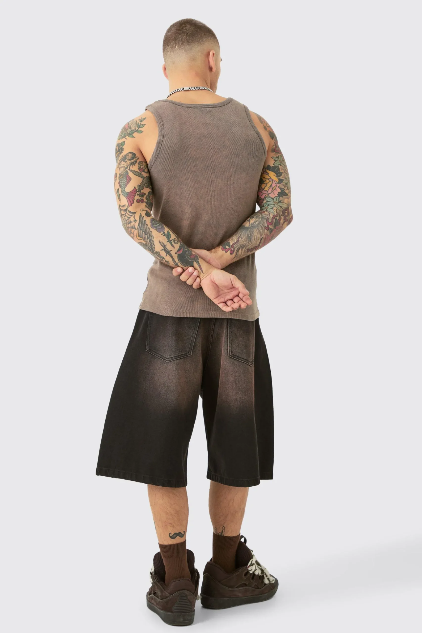 Slim Acid Washed Man Signature Ribbed Vest | UK^boohooMAN Online