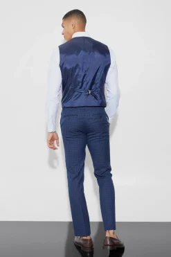 boohooMAN Slim Check Breasted Waistcoat | UK| Suits & Tailoring
