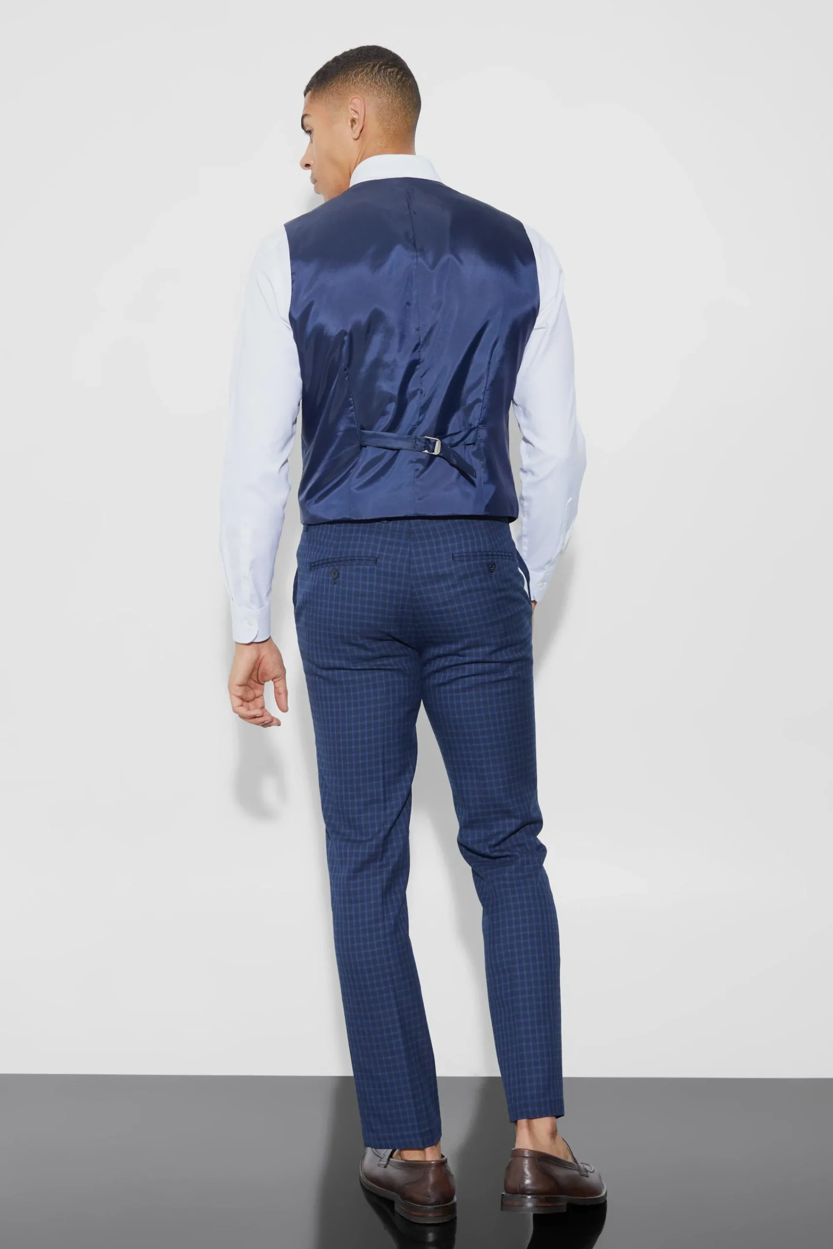 boohooMAN Slim Check Breasted Waistcoat | UK| Suits & Tailoring