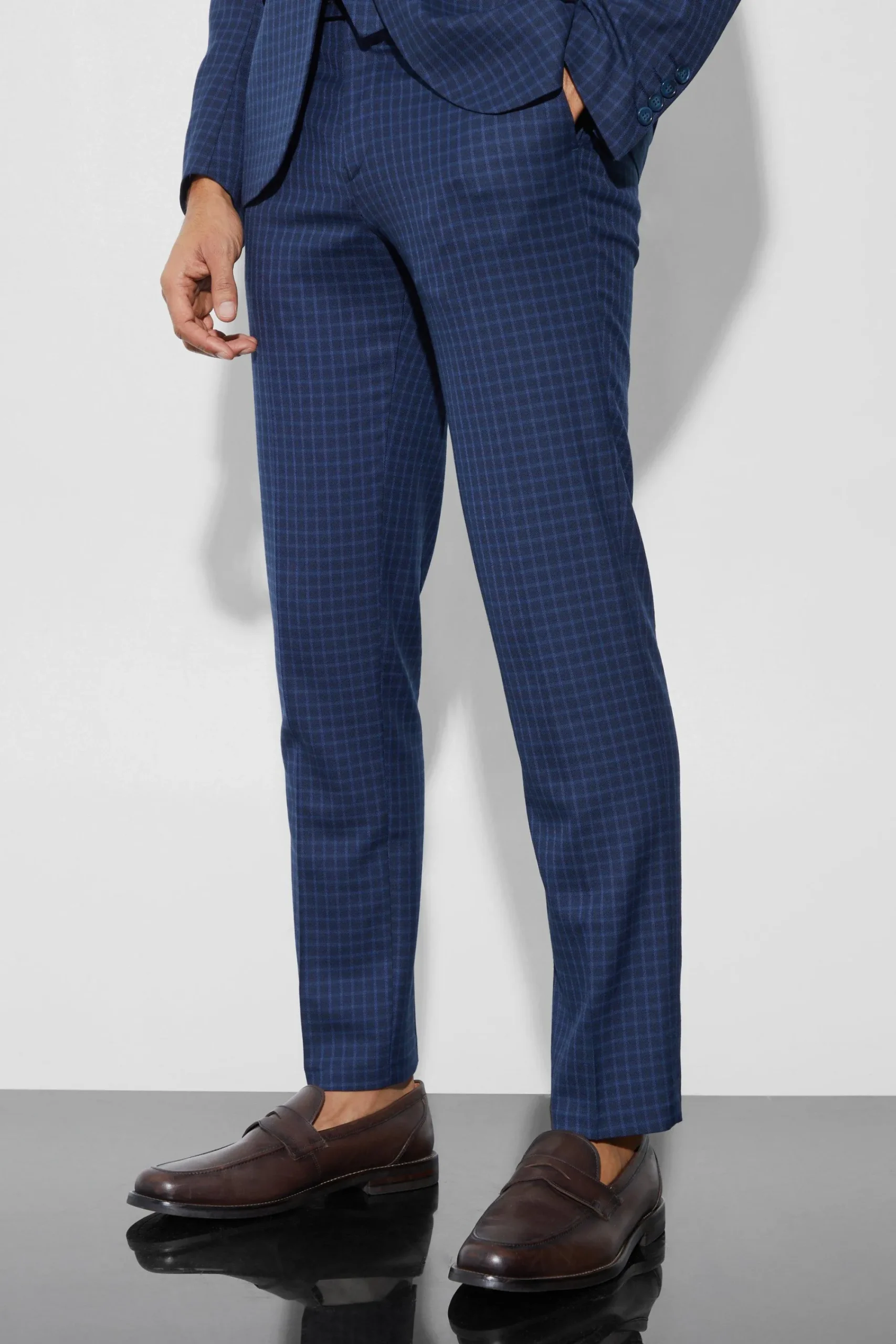 boohooMAN Slim Check Suit Trouser | UK| Suits & Tailoring|Trousers