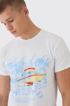 Slim Club D'Elite Print T-Shirt | UK^boohooMAN New