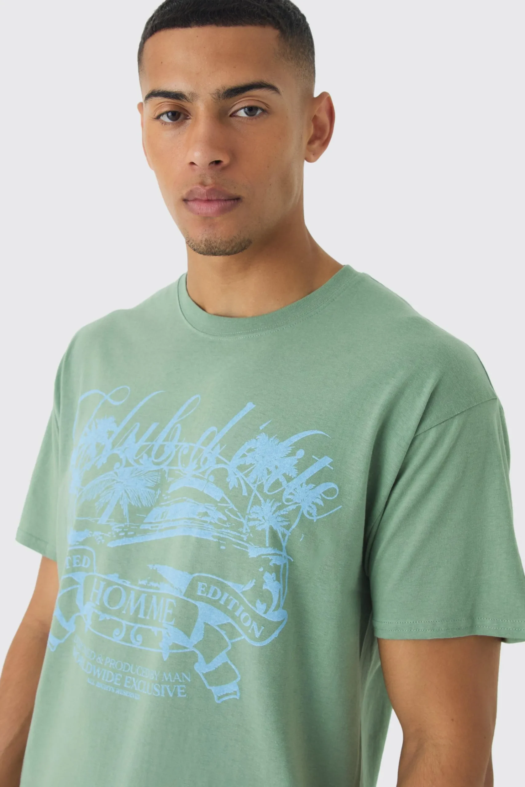 Slim Club D'Elite Print T-Shirt | UK^boohooMAN