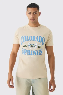 Slim Colorado Springs Print T-Shirt | UK^boohooMAN Sale